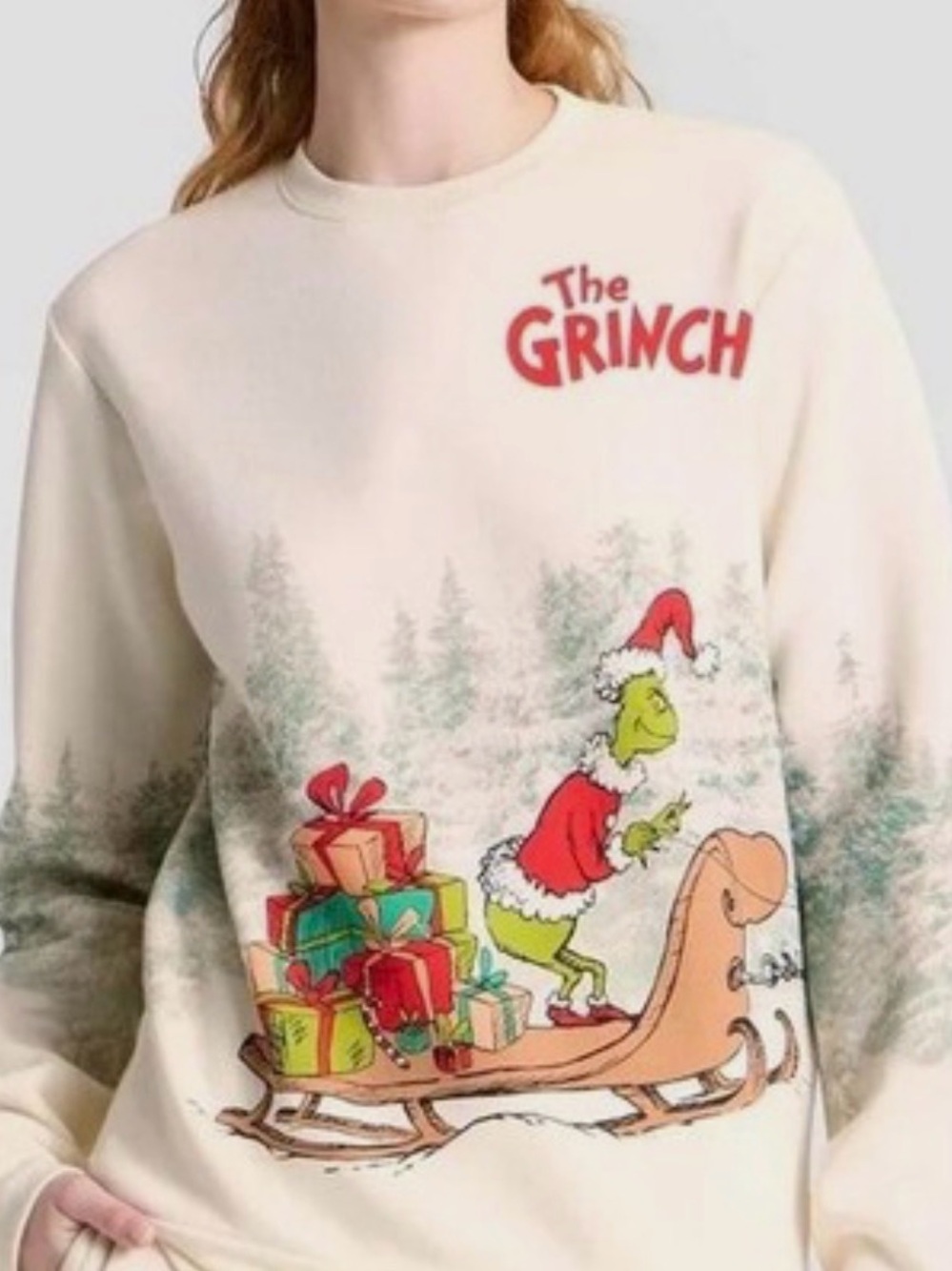 Cream The Grinch Graphic Crewneck Sweatshirt
